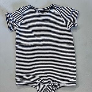 Primary Black and White Striped Kids Romper